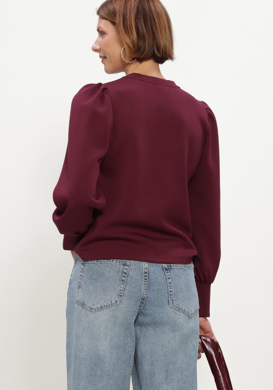 Bordeaux OBJECT Trui OBJANDREA RE L/S O-NECK TOP - large