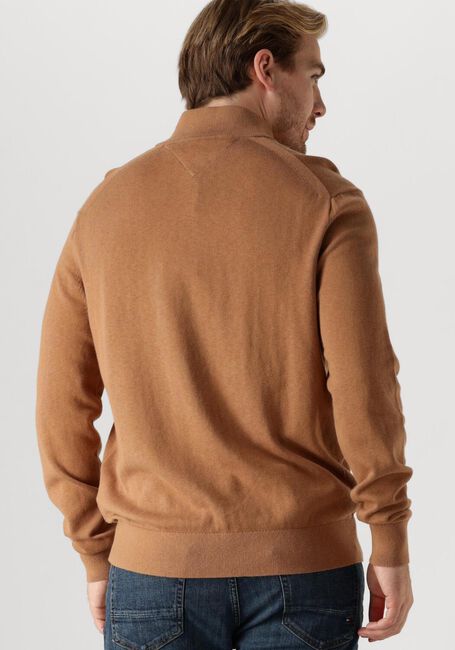 Camel TOMMY HILFIGER Trui PIMA ORG CTN CASHMERE ZIP MOCK - large