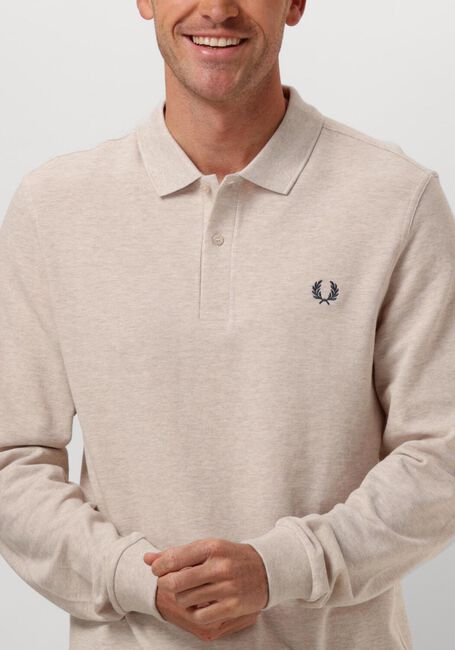 FRED PERRY Polo LONG SLEEVE PLAIN FRED PERRY SHIRT en beige - large