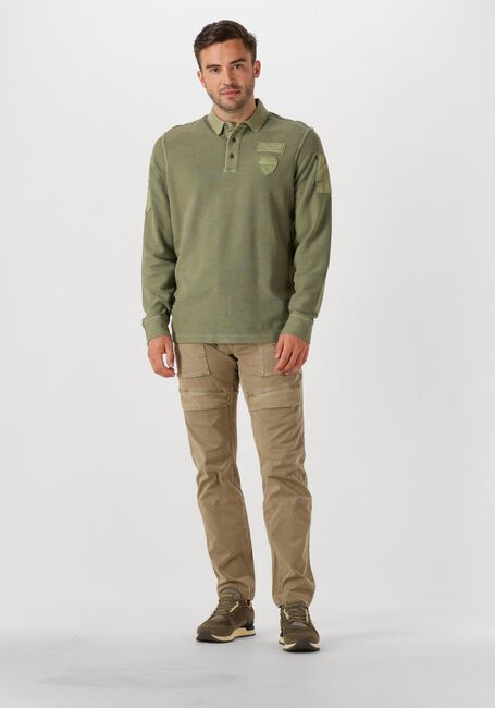 PME LEGEND Polo LONG SLEEVE POLO STRUCTURED PIQUE GARMENT DYED en vert - large