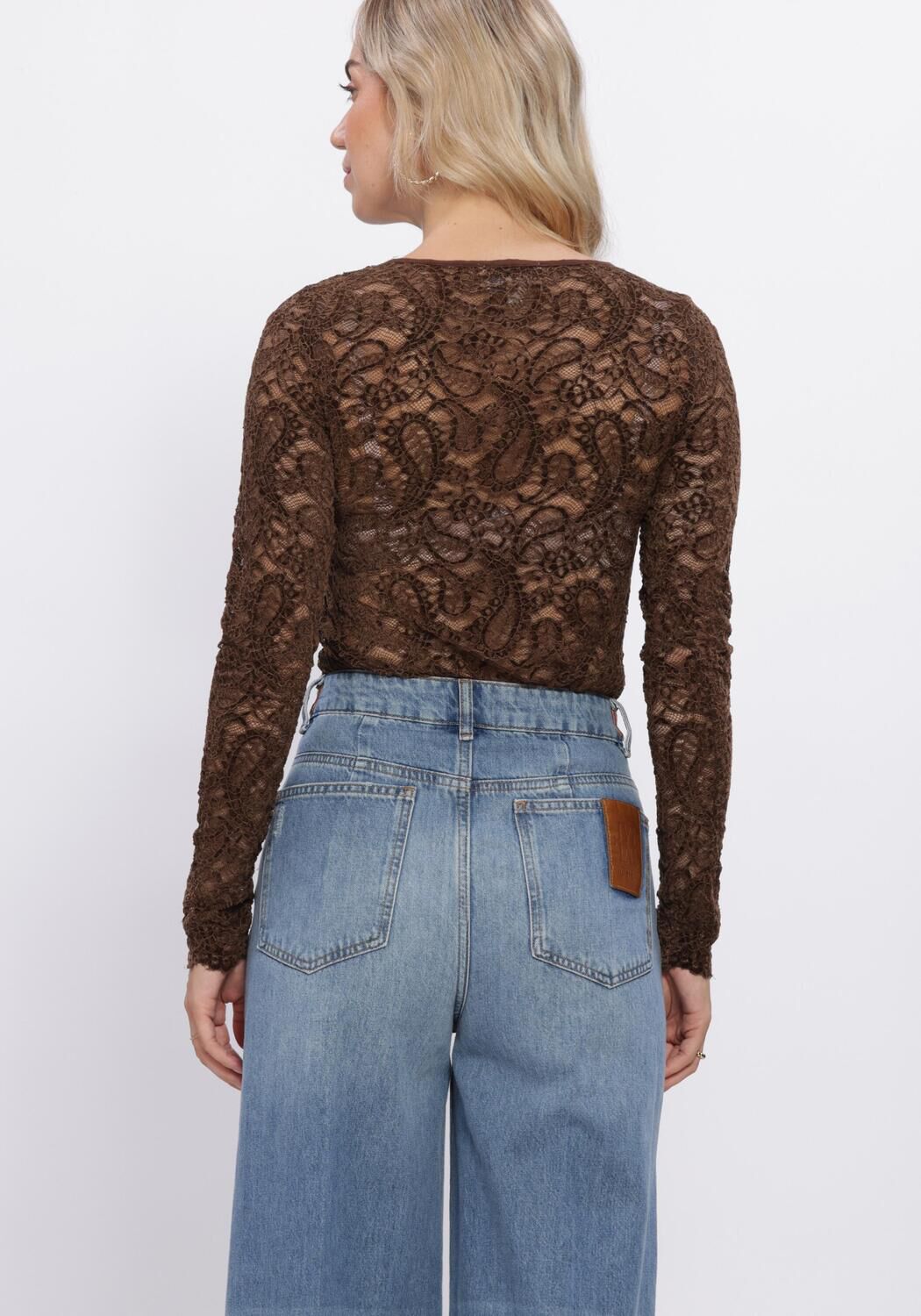 Bruine MY ESSENTIAL WARDROBE  MWSALVI LS LACE BLOUSE - large
