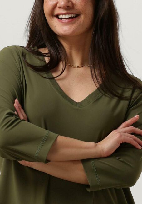 PENN & INK Robe midi DRESS KHAKI en vert - large