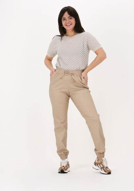 SUMMUM Haut SHORT SLEEVE SWEATER COTTON SH en beige - large