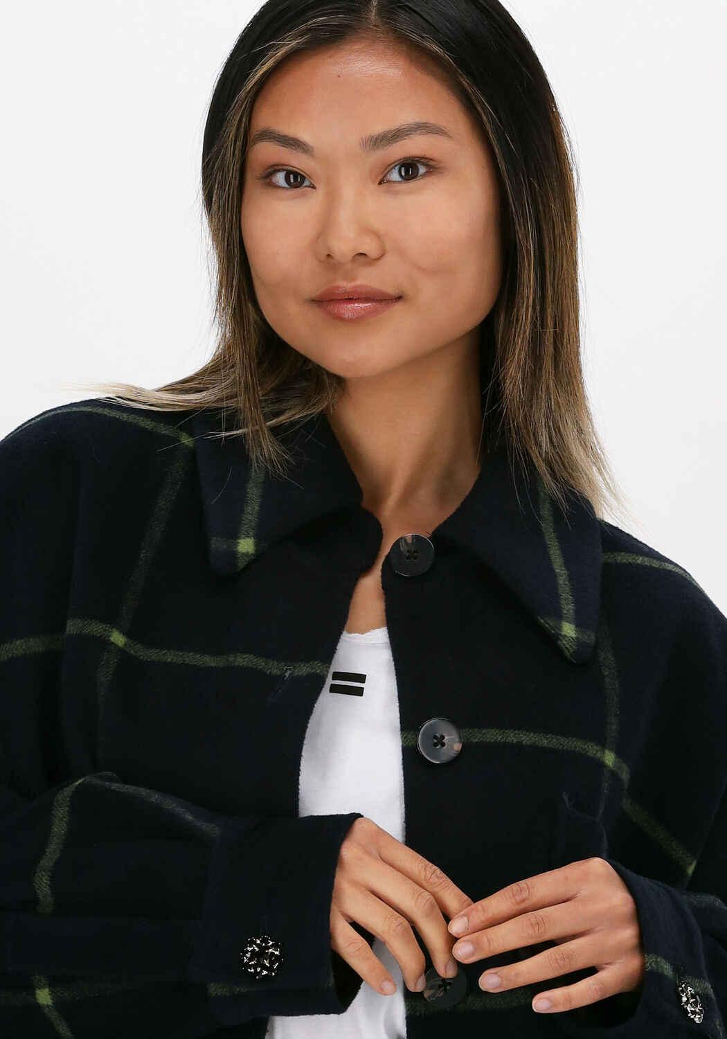 SCOTCH SODA Jack PADDED CHECKED WOOL BLEND SHIR en bleu Omoda