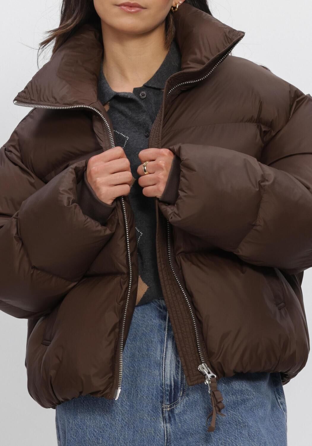 SECOND FEMALE RIYA PUFFER JACKET Vestes en marron - large