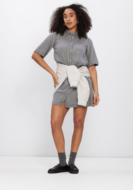 OBJECT Mini robe OBJFRAMA 2/4 RE DENIM DRESS en gris - large