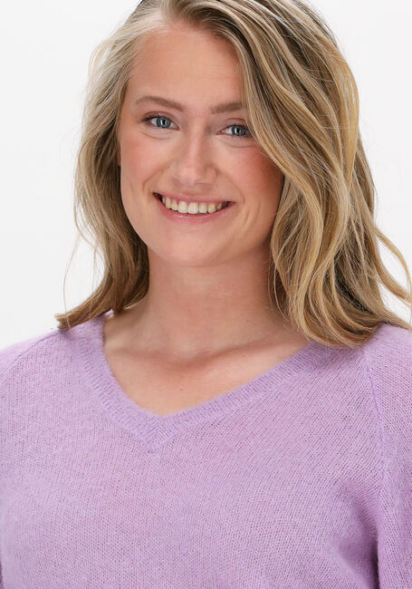 SUMMUM Pull V-NECK SWEATER FEATHER LIGHT A en violet - large