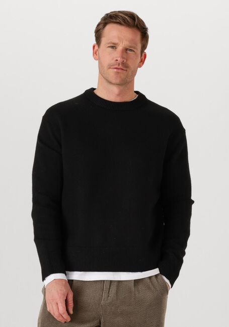 Zwarte SELECTED MEN Trui SLHARNE LS KNIT RELAXED WOOL CREW NECK - large