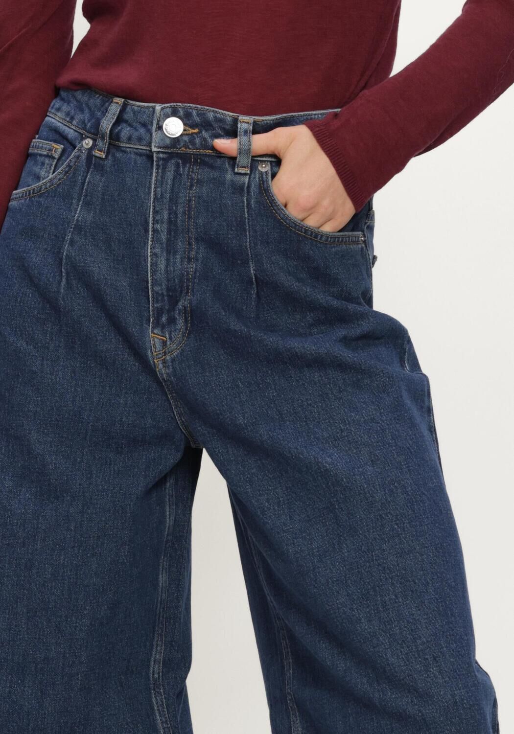 Blauwe SELECTED WOMEN Wide jeans SLWBARREL LOOSE NANET - large