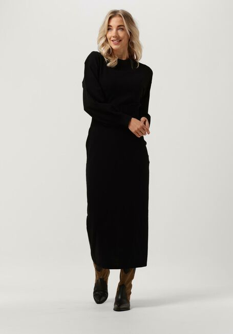 ANOTHER LABEL Robe midi ELAINE DRESS L/S en noir - large