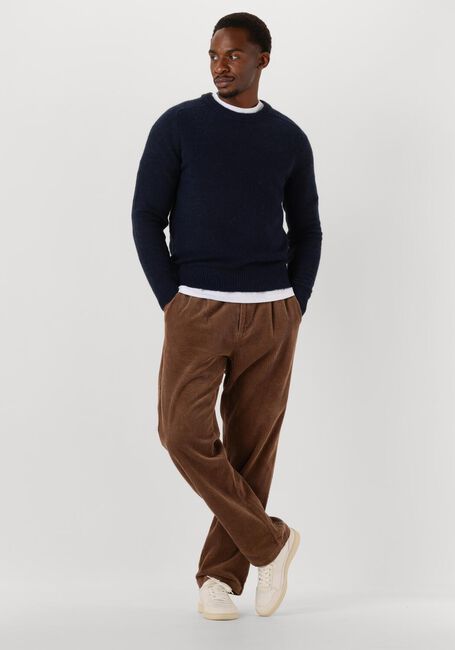 Donkerblauwe SELECTED MEN Trui SLHRAI LS KNIT CREW NECK NOOS - large