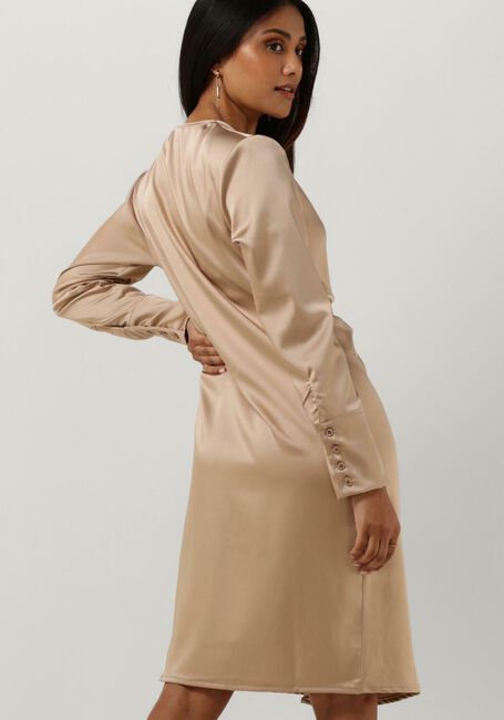 Beige NOTRE-V Mini jurk NV-BIJOU WRAP DRESS - large