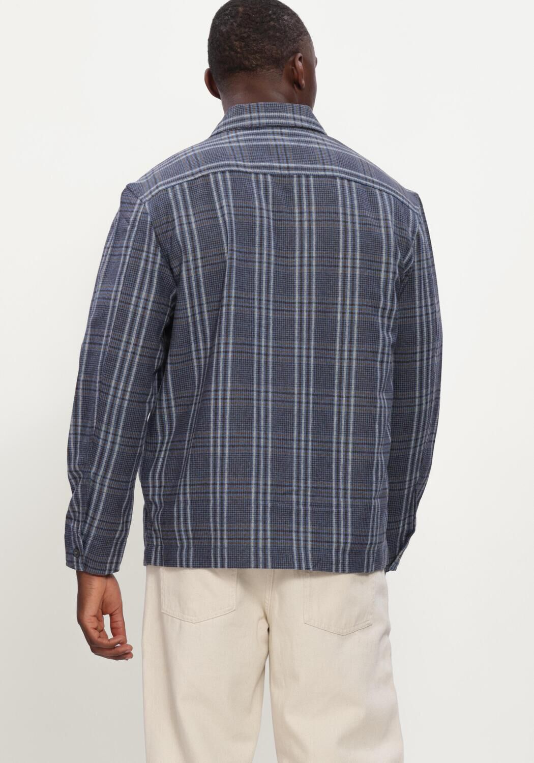 SELECTED MEN Chemise d&eacute;contract&eacute; SLMRLXSVEND WT CHECK WOOL BLEND LIGHT OS en bleu - large