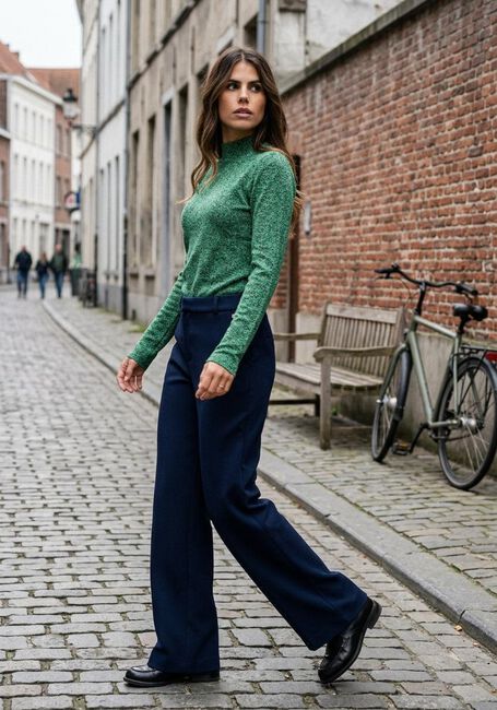 Groene POM AMSTERDAM Trui TURTLENECK - GLITTERR PINE GREEN - large