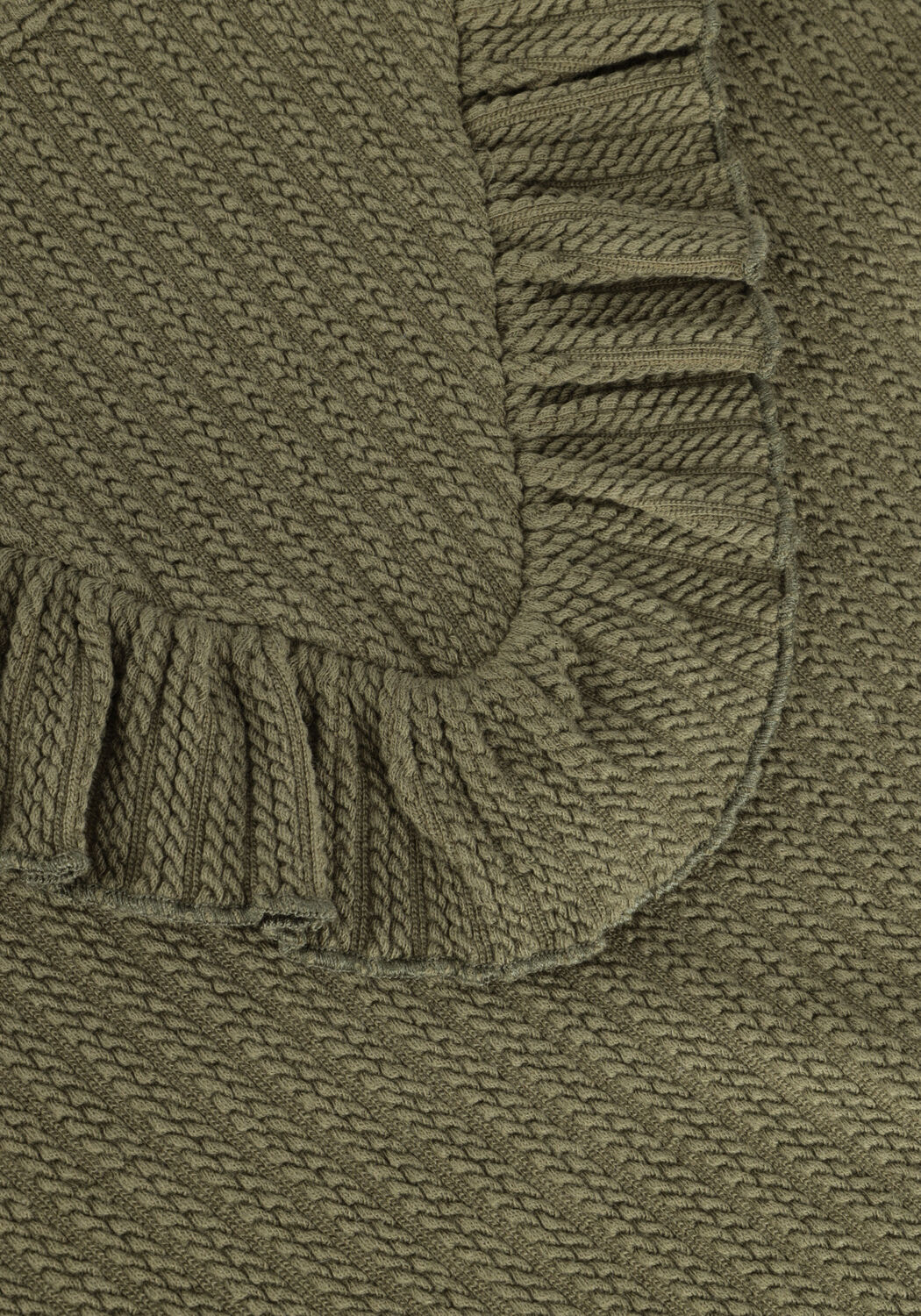 NOBELL KOBO GIRLS CABLE JERSEY TSHIRT L/SL OLIVE GREEN Hauts & T-shirts Olive - large