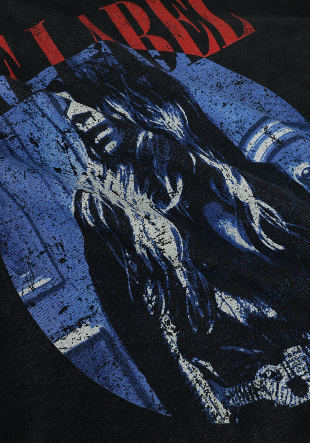 ALIX THE LABEL T-shirt LADIES KNITTED PHOTOPRINT T-SHIRT en noir - large