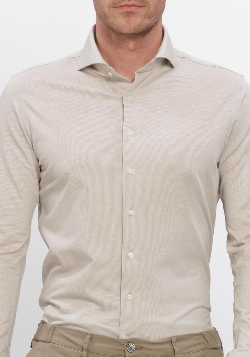 Zand PROFUOMO Klassiek overhemd SHIRT X-CUTAWAY SF JAPANESE KNITTED - large
