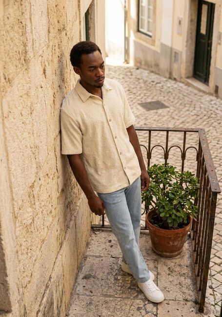 Ecru THE GOODPEOPLE Casual overhemd SOFTSUN - large