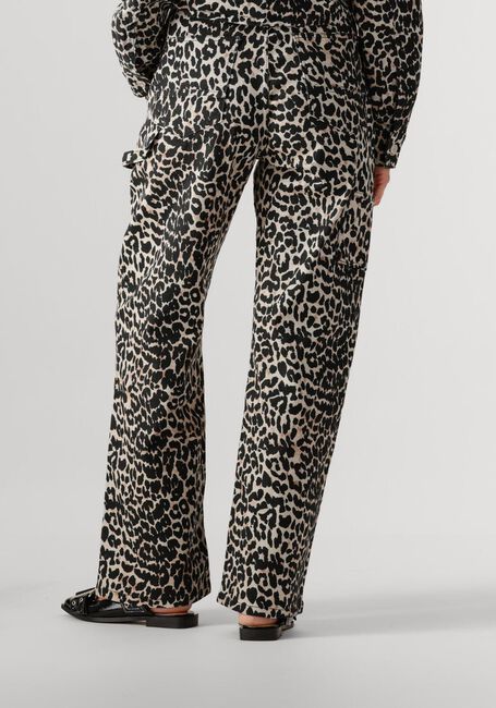 COLOURFUL REBEL Straight leg jeans TINSLEY LEOPARD DENIM WORKER PANTS en marron - large