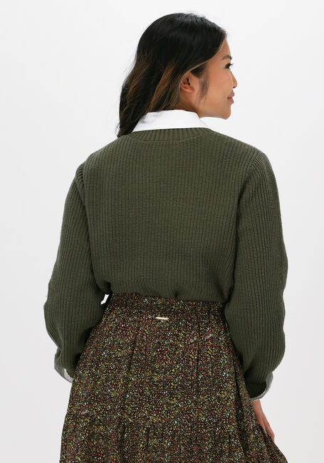 Groene SELECTED WOMEN Trui SLFLESLIE LS KNIT O-NECK B - large