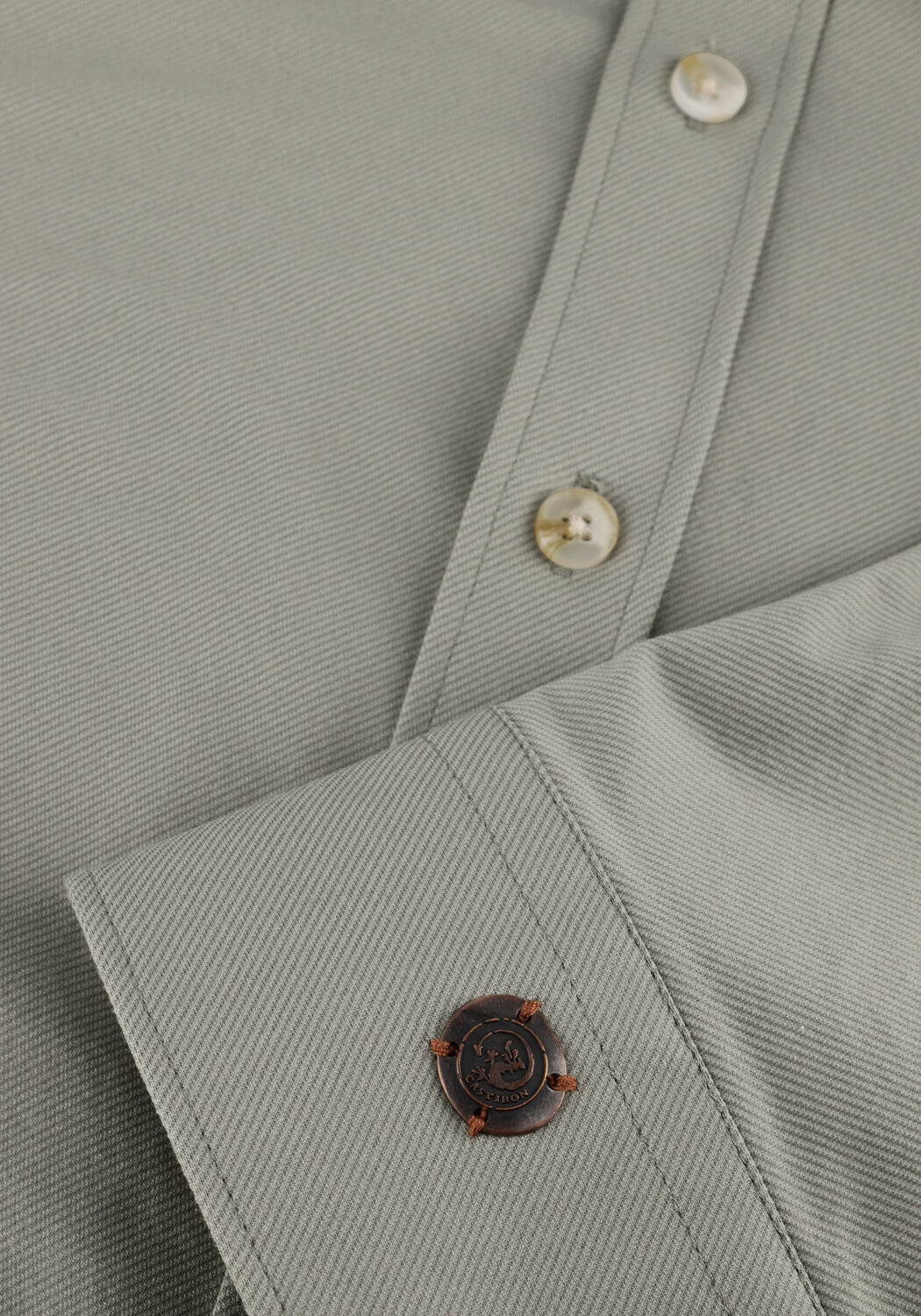 CAST IRON Chemise d&eacute;contract&eacute; CF TECH TWILL JERSEY Olive - large