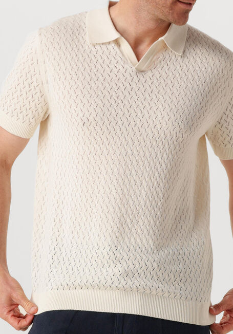 Ecru SELECTED HOMME Polo SHLINO SS KNIT CROCHET OPEN POLO - large