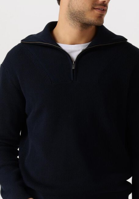 PURE PATH Pull LOOSE FIT KNITWEAR HALFZIP818 Bleu foncé - large