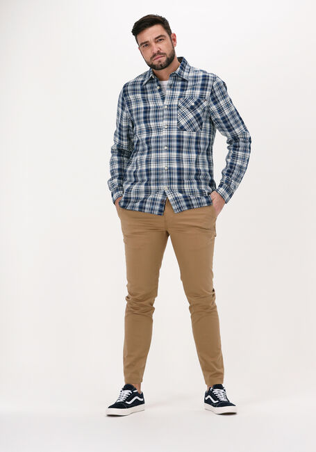Blauwe SCOTCH & SODA Casual overhemd INDIGO CHECKED 1 POCKET WORKWE - large