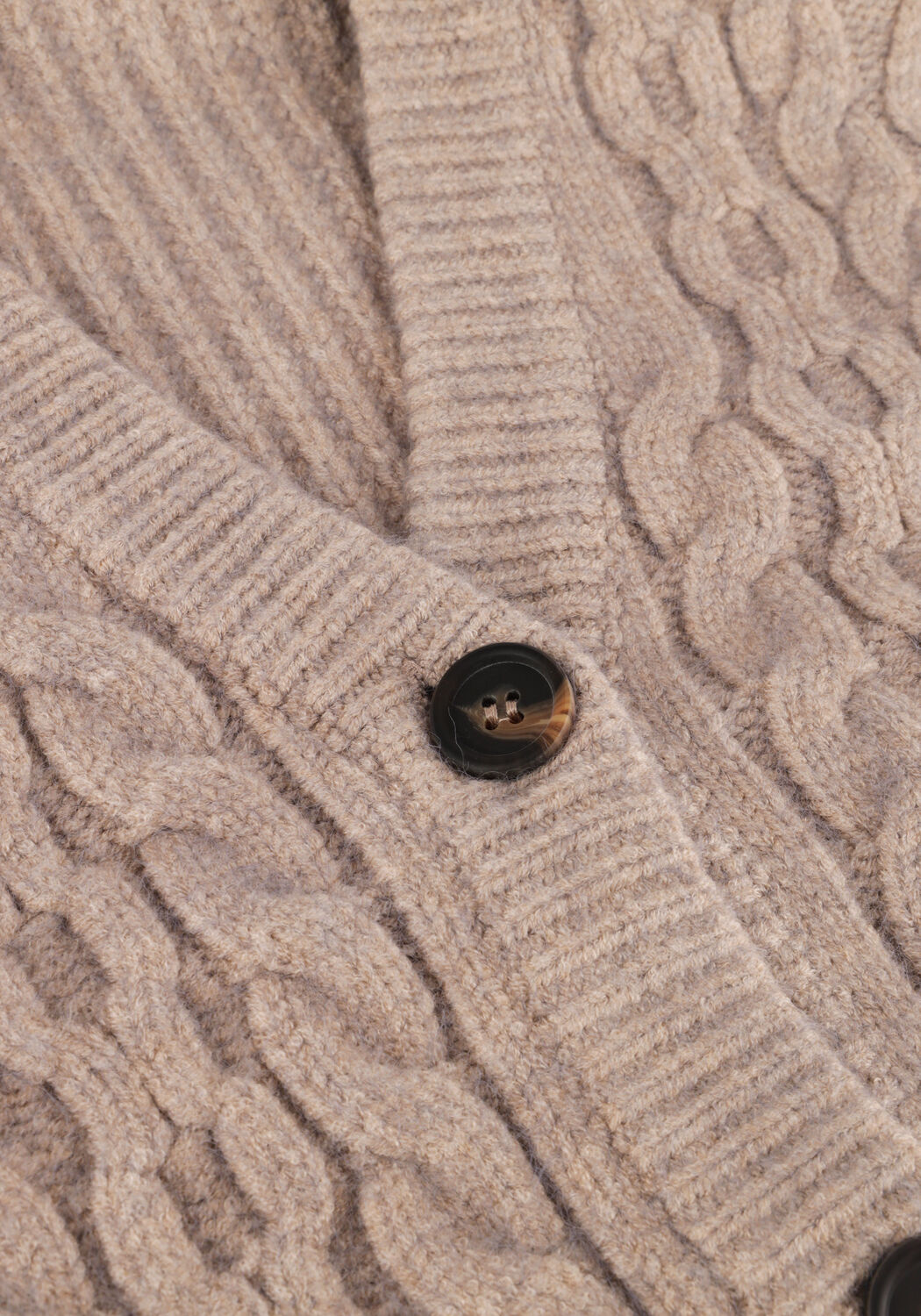 Beige CO'COUTURE Vest NEW ROW CABLE CARDIGAN KNIT - large