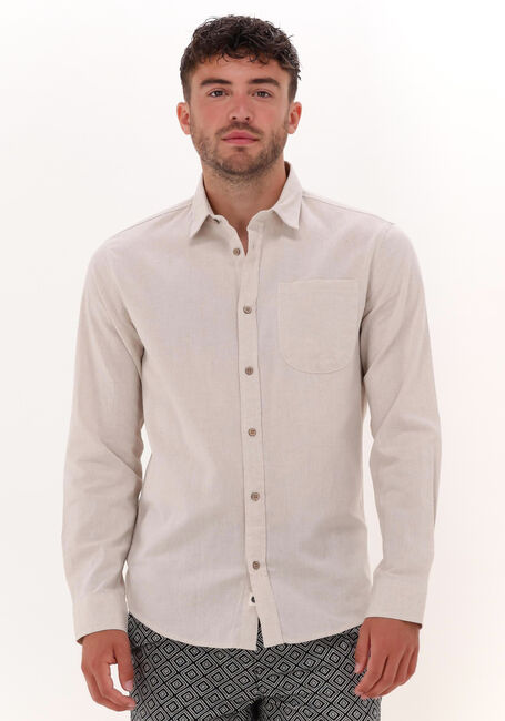 Beige ANERKJENDT Casual overhemd AKLOUIS COT/LINEN SHIRT - large