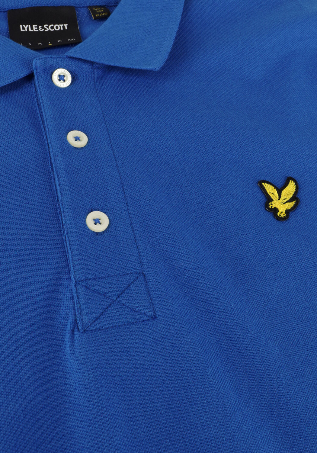 Blauwe LYLE & SCOTT Polo PLAIN POLO SHIRT - large