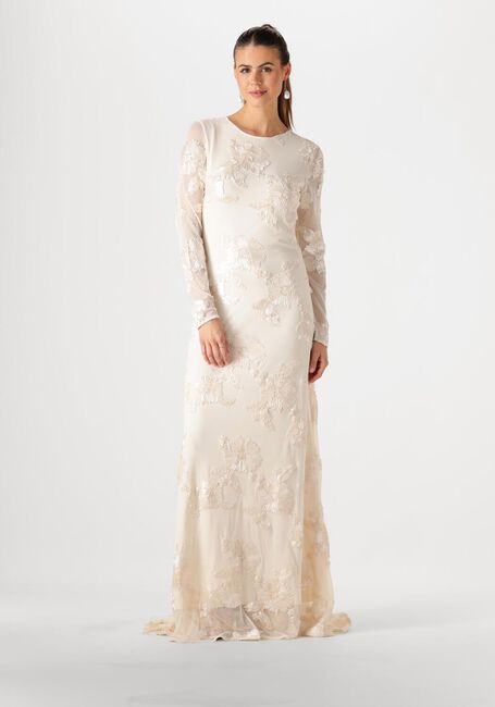 Ecru Y.A.S.  YASFLOREE LS TRAIN DRESS - CELEB - large