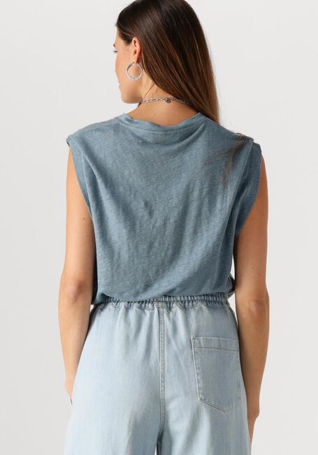 BY-BAR Haut MASON LINNEN TOP en bleu - large