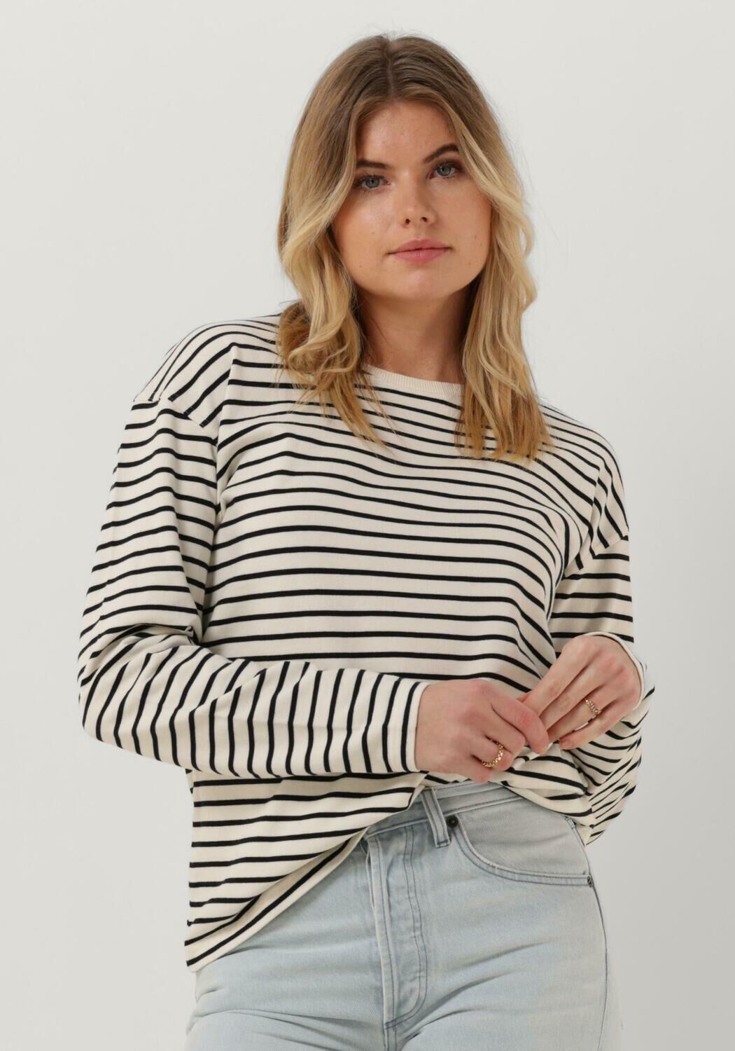 Blauw online gestreepte trui