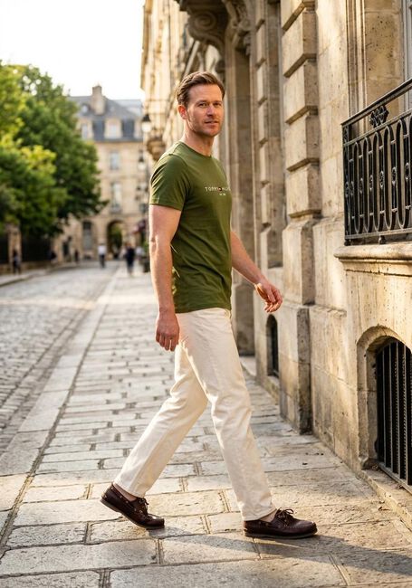 TOMMY HILFIGER T-shirt TOMMY LOGO TEE Olive - large