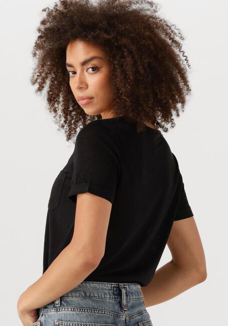 Zwarte OBJECT T-shirt OBJETESSI SLUB S/S V-NECK NOOS - large