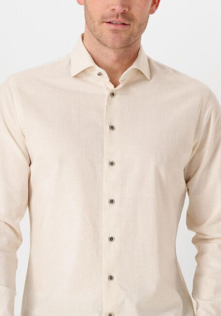 Ecru PROFUOMO Klassiek overhemd SHIRT X-CUTAWAY SC SF COTTON LINEN - large