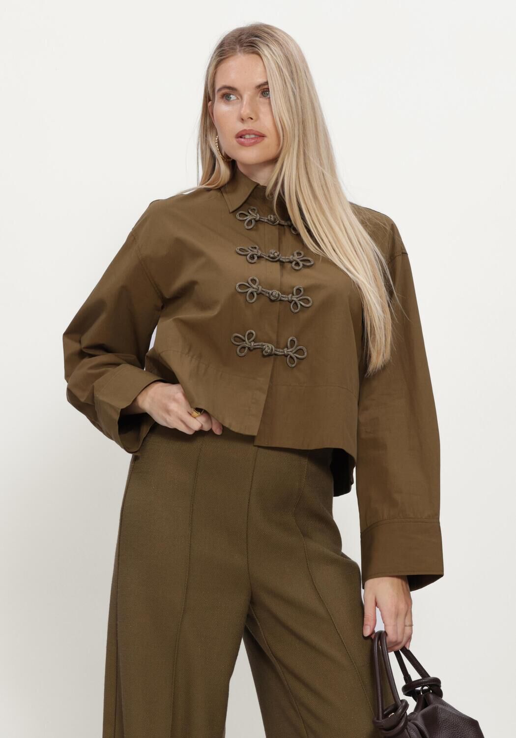 Y.A.S. YASLEEMA FROG LS SHIRT S. Blouses en vert - large
