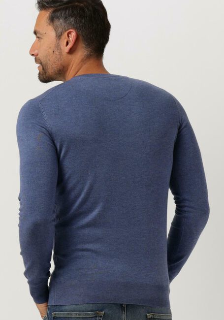 Blauwe SCOTCH & SODA Trui ESSENTIALS - ECOVERO VISCOSE-BLEND LOGO CREWNECK PULLOVER - large