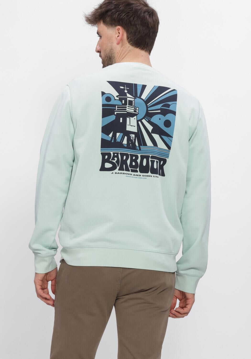 BARBOUR Chandail LIVINGSTONE CREW NECK Bleu clair - large