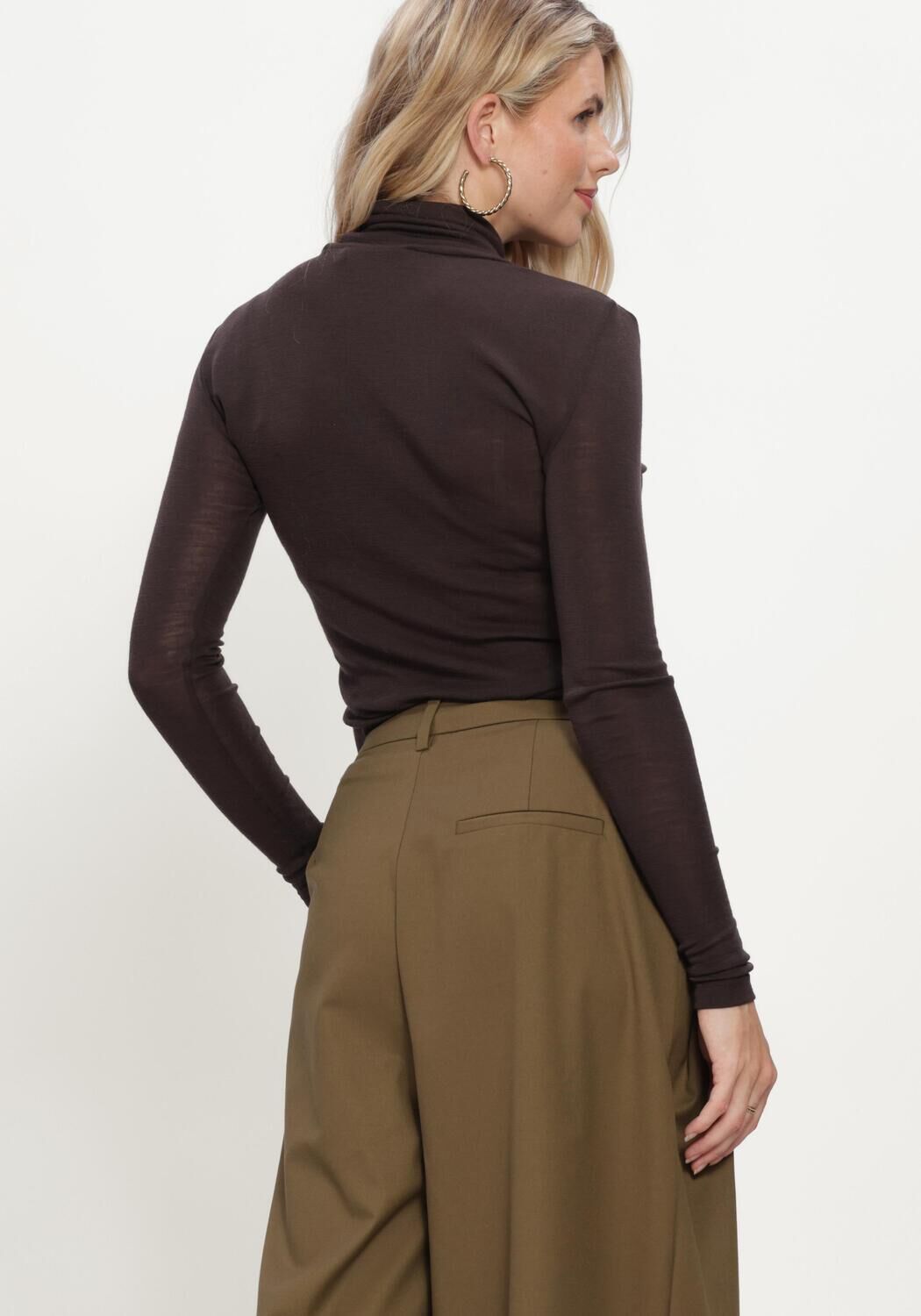 Bruine GESTUZ Coltrui GZNINIA WOOL ROLLNECK - large