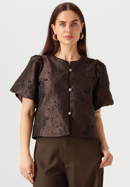 Bruine NEO NOIR  AISA BROCADE BLOUSE - large