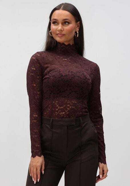 NEO NOIR Haut LIZA LACEFLOWER BLOUSE Bordeaux - large