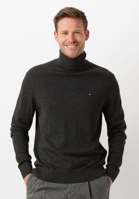 Donkergrijze TOMMY HILFIGER Coltrui PIMA ORG CTN CASHMERE ROLL NECK - large