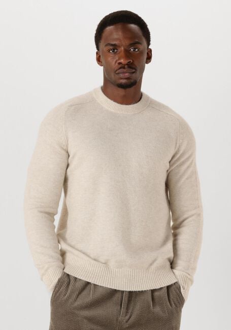 SELECTED MEN Pull SLHRAI LS KNIT CREW NECK NOOS en beige - large