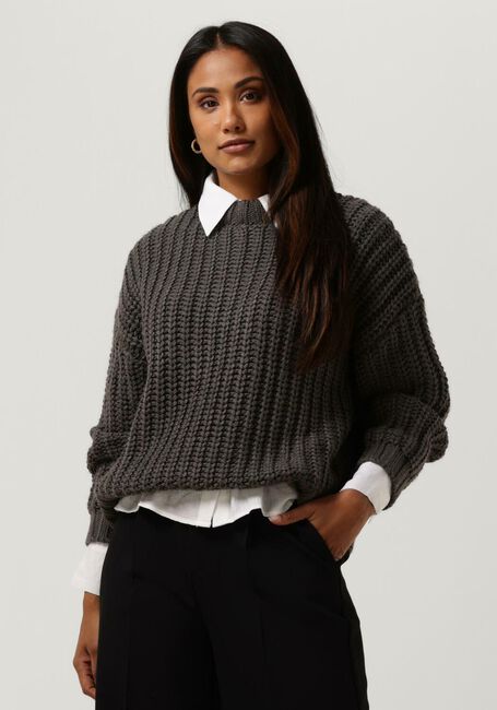 Donkergrijze MY ESSENTIAL WARDROBE Trui AVA KNIT PULLOVER - large