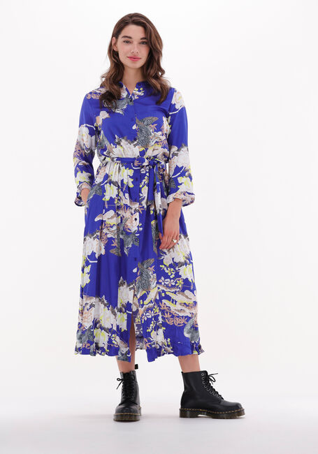 LOLLYS LAUNDRY Robe midi HARPER DRESS en bleu - large