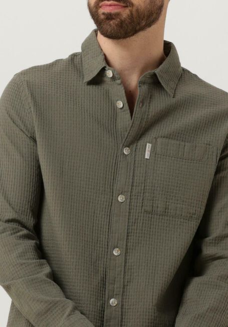 CAST IRON Chemise décontracté LONG SLEEVE SHIRT SQUARE STRUCTURE REGULAR FIT en vert - large