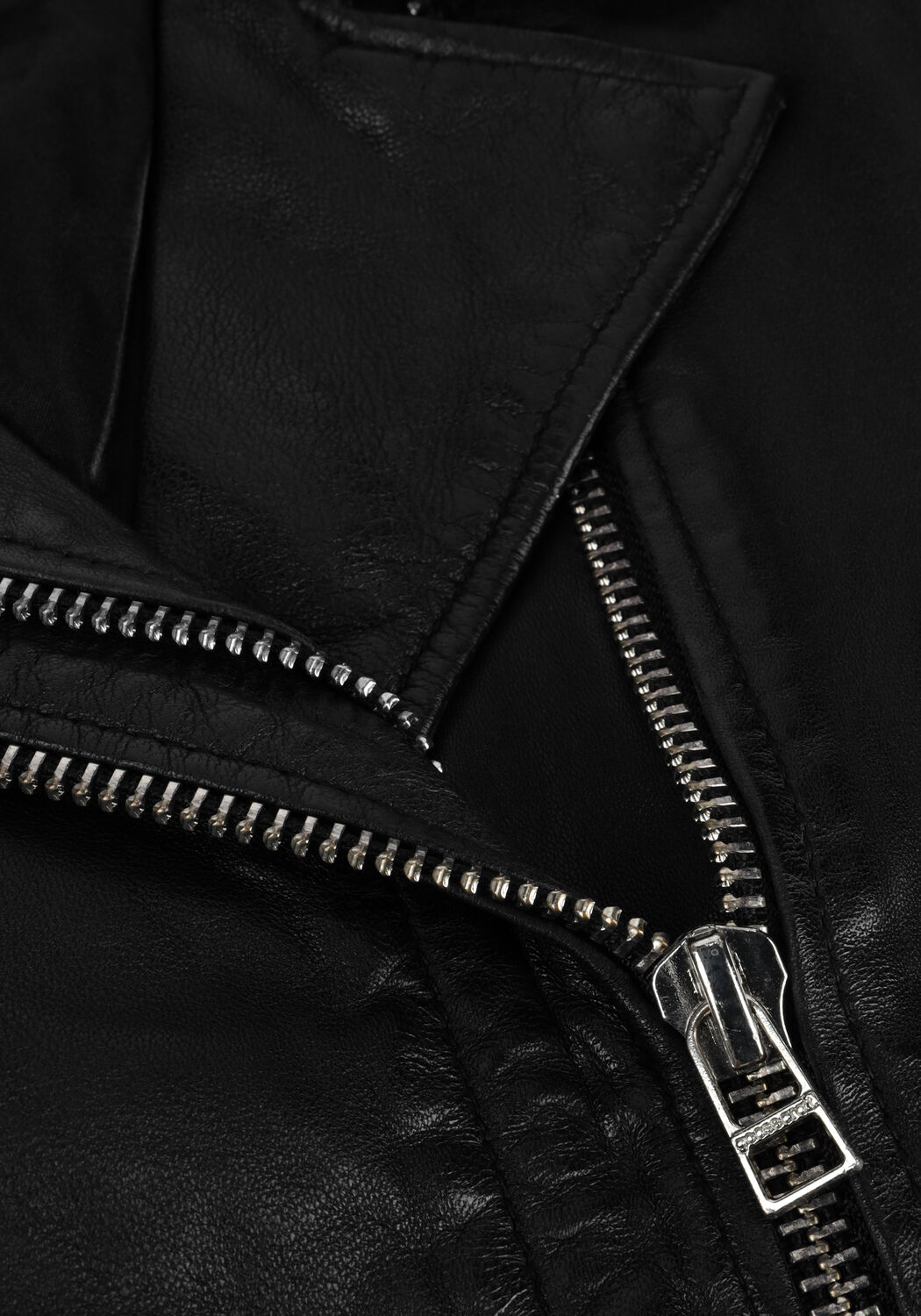 Zwarte GOOSECRAFT Leren jas GC AALIYAH BIKER - large