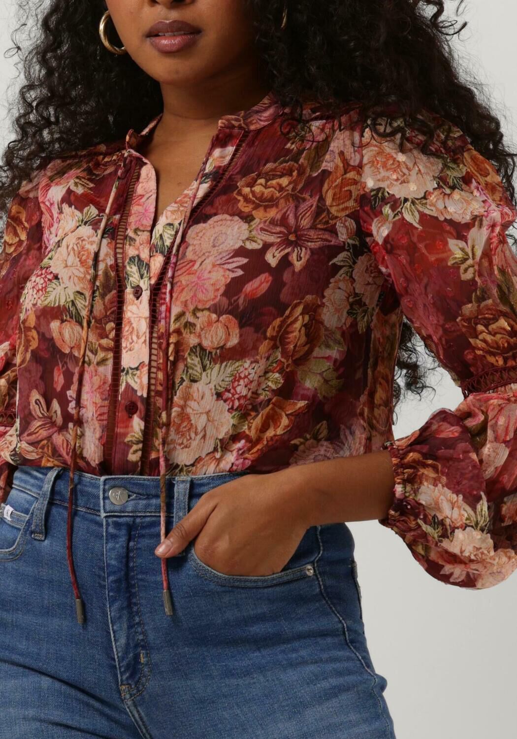 GUESS Blouse LS JOSETTE TOP en violet Omoda